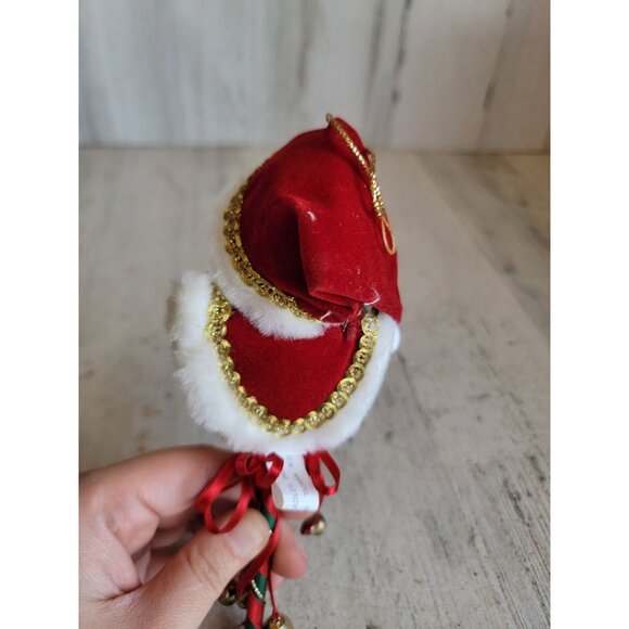 Kurt Adler Santa Claus face jester stick ornament Xmas mistletoe unique vintage - Picture 6 of 9